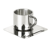 123Arts taza te inoxidable con platillo para servicio diario y elegancia