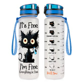 34HD botella agua gato loco 32oz, ideal para hidratación diaria y estilo
