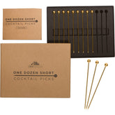 A Bar Above pinchos coctel dorados cortos para decorar cócteles con estilo