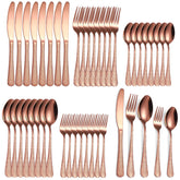 A · HOUSEWARE cubiertos cobre rosado martillado para mesa elegante