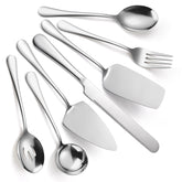Conjunto de utensilios para servir de A · HOUSEWARE en acero inoxidable, ideal para buffets.