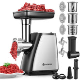 AAOBOSI molinillo de carne 4 en 1, motor 2800W, vista frontal