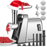 AAOBOSI molino de carne eléctrico con cabezal y cuchillas para molienda uniforme en casa.