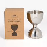 A Bar Above Jigger de campana con doble cara para medidas internas precisas.