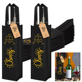 Abbylike bolsas regalo vino negro con asas para fiestas elegantes.