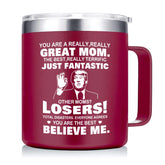 Abledn Taza Regalo Mamá Crimson con tapa clara para café caliente