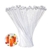 ABSOK palitos mezcladores cristal con bola superior, perfecto para mezclar café y cócteles.