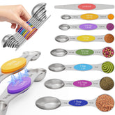 Cucharas medidoras Abtrino de acero inoxidable 304, diseño colorido para mediciones precisas.