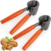 Abuntor rompe-frutos-secos con mango de madera para un agarre cómodo.