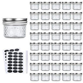 Accguan tarro Mason mini 4oz con tapa plata, ideal para mermelada casera.