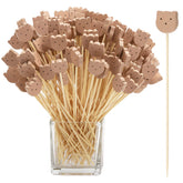acDesign palos de bambú con cara de oso, ideales para servir aperitivos con estilo.