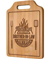 AceThrills tabla de corte grabada con diseño grillmaster, ideal como regalo.