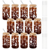 Vaso Acellegic invierno 16 oz con tapa y pajilla para bebidas seguras.