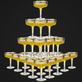 Copas Acellegic de champán 7 oz, oro brillante, ideales para brindis.