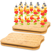 Acshio porta-pinchos de bambú con 90 huecos para exhibición de aperitivos