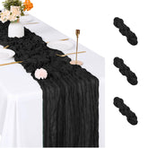 ACSUIT funda gasa negra rectangular 17x108, añade elegancia a la mesa para eventos