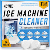 ACTIVE limpiador desincrustante para máquinas de hielo, deja hielo más claro.