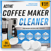 ACTIVE tableta descalcificante para cafetera: depósito limpio y sabor consistente.