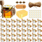 Adabocute tarro mini miel con colgante abeja y cuchara para favores.