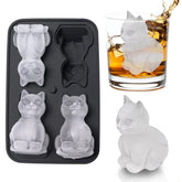Admaison molde gatos 3D: desmolde rápido y cubos con forma felina.