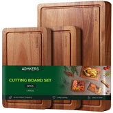 ADMKERS tabla de cortar de acacia grande para carne y quesos, duradera.