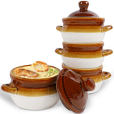 Adroiteet cuencos para sopa cebolla Francesa 16 oz con tapa, ideal para servir