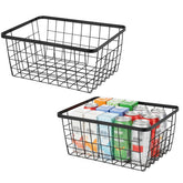 Cesta metálica con asa de Aeggplant para cocina, fácil transporte y organización diaria.