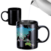 Taza AeroClix mapa mundial, cambia de color al calor, ideal para empezar el día viajando.