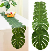 AerWo Camino de mesa con hojas palma artificial de 72 pulgadas para ambientes tropicales.