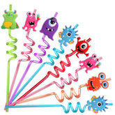 AFZMON pajitas monstruo, diseño alegre, ideal para fiestas infantiles.