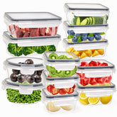 AGNDTXR 24 piezas de recipientes con tapas para almacenar alimentos de forma ordenada.