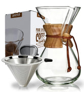 AGOGO cafetera de goteo en cristal para 6 copas, preparación rápida en casa.