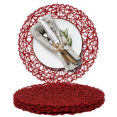 Manteles redondos trenzados de papel natural AHHFSMEI, protección suave para la mesa.