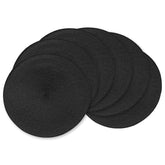 AHHFSMEI mantel redondo trenzado de 15 pulgadas negro, aspecto natural y duradero