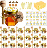 Frascos de miel mini de Ahhute con pala de madera para servir con estilo