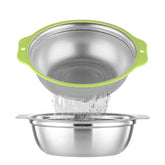 AHIABOAT colador inox microporos 2qt para escurrir arroz con rapidez