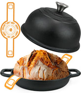 AHJ Horno de hierro forjado 5QT con tapa cúpula para costras crujientes.