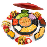 La barra de tacos AIBAOLAO con rotación 360 facilita el servicio en reuniones.