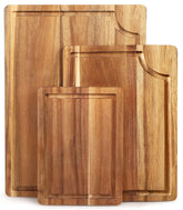 AIDEA tabla de acacia 15x10 con surco para jugos, ideal para carnes jugosas.