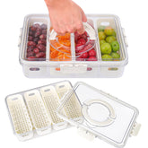 AIERSA caja para meriendas con bandeja dividida y tapa transparente para ver y conservar meriendas