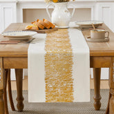 Aiimart mantel metalico oro: vista general para una mesa elegante.