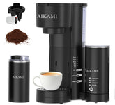 AIKAMI cafetera 4 en 1 para pod y granos, versátil para diferentes gustos.