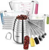 AIKEXIN conjunto de medición 20 piezas en acero inoxidable para cocinar con precisión.