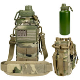 AIKOTOO botella 32 onzas verde militar con aislamiento para mantener bebidas frescas.