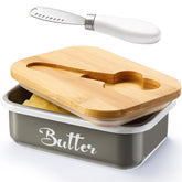 AISBUGUR Mantequera con tapa y cuchillo integrado para uso diario