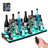 Aisthtea estantes iluminados para licores de tres niveles, exhibición atractiva de botellas.