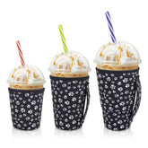AJLTPA manga aislante neopreno negro con mango, ideal para beber fríos con comodidad.