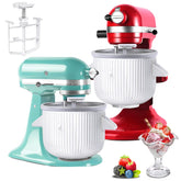 Akiosk acoplador para KitchenAid con cuenco helado 2qt, ideal para helados caseros.