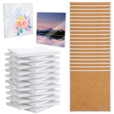 AKOLAFE posavasos ceramicos 4x4 con corcho, protege superficies y absorbe líquidos.