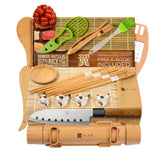 Alas Set de Sushi 20 Piezas: cuchillo de sushi para cortes precisos en casa